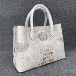 Authentic Alligator Skin Female White Purse Lady Three-way Handbag Genuine