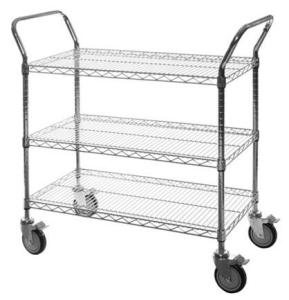 Wholesale Hospital Supplies Wire Utility Cart With Double Handle Push Bar Multifunctional from china suppliers