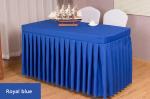 blue Washable 100% Polyester Restaurant Table Skirt