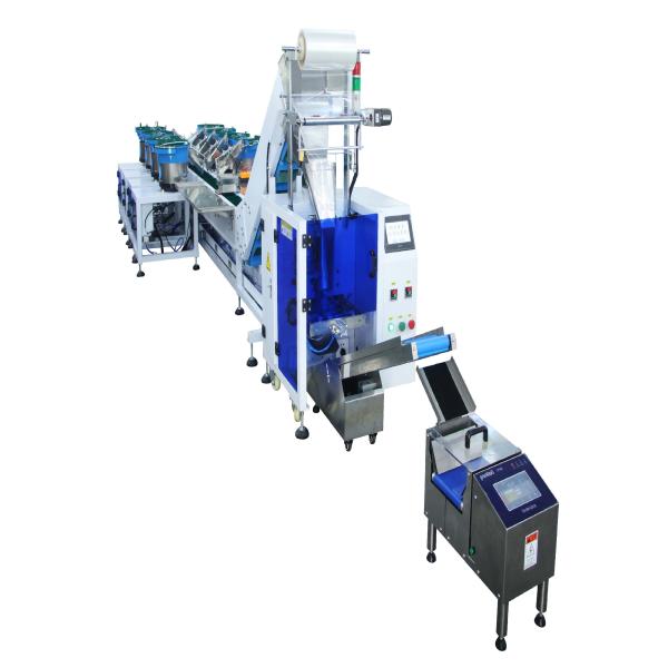 Automatic Nut Bolt Hardware Filling Eight Bowls Packing Machine With 8 Vibrator Bowl