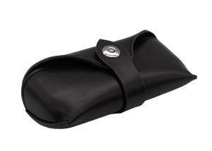 Wholesale Nubuck Black Leather Glasses Case , Belt Buckle Leather Eyeglass Pouch from china suppliers