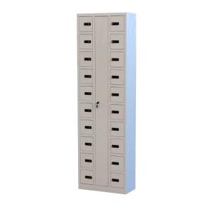 Wholesale 20 Doors Cell Phone Charging Cabinet Mobile Phone Locker Vertical Type Light Grey from china suppliers