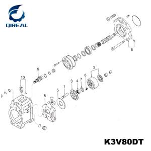 Wholesale Hydraulic Main Pump Parts K3V80DT-100L from china suppliers