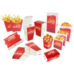 Paperboard Food Package French Fries Boxes Takeaway Disposable Containers