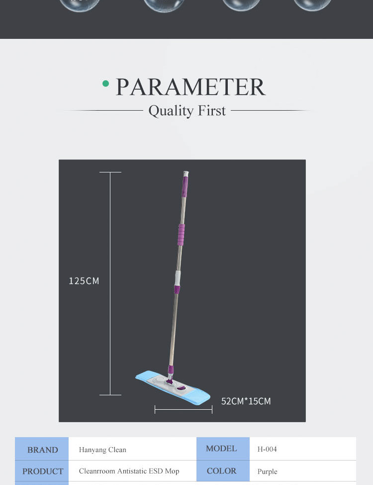 Industrial Adjustable Anti Static Floor Mops , Microfiber Dust Mop For Cleanroom