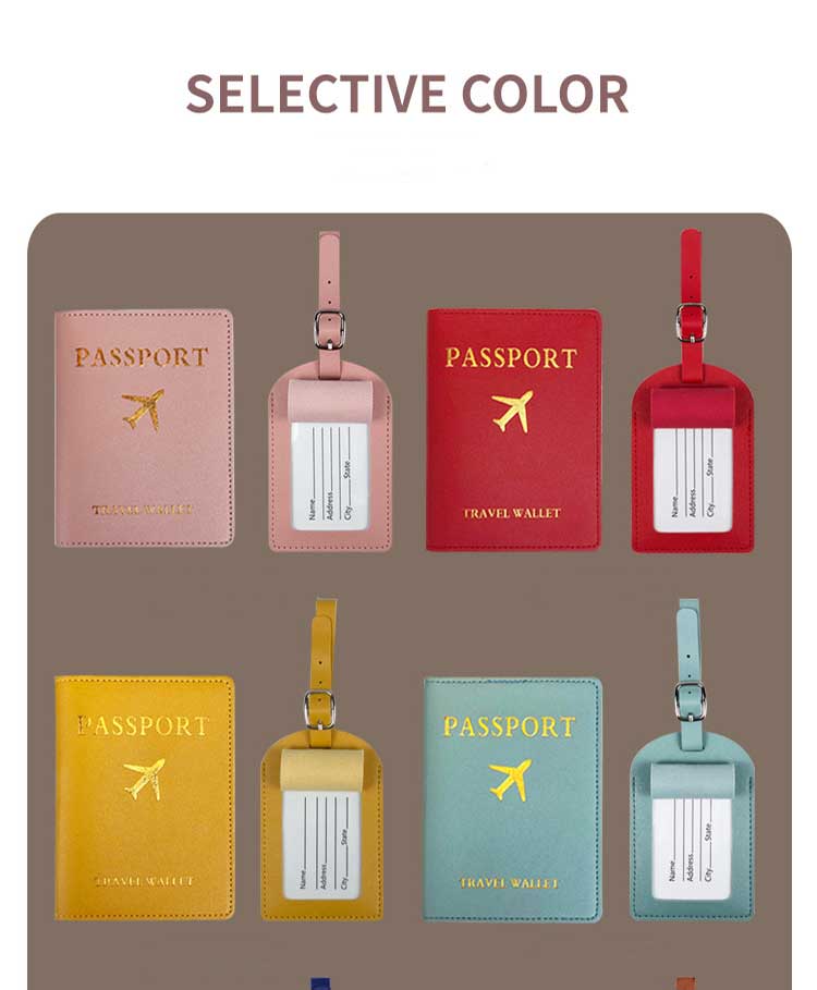 Efficiently Organise Your Travel Documents with PU Passport Cover and Luggage Tag Set