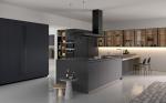 Tailored Black Classic Wood Kitchen Cabinets Customized With Display Cabinet