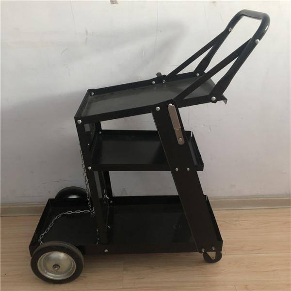 Black Iron 3 Tiers Mig Welder Cart Rolling Welding Cart With Drawers Tank