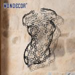 Square Splicing Abstract Stainless Steel Sculpture Female Torso Wall Decoration
