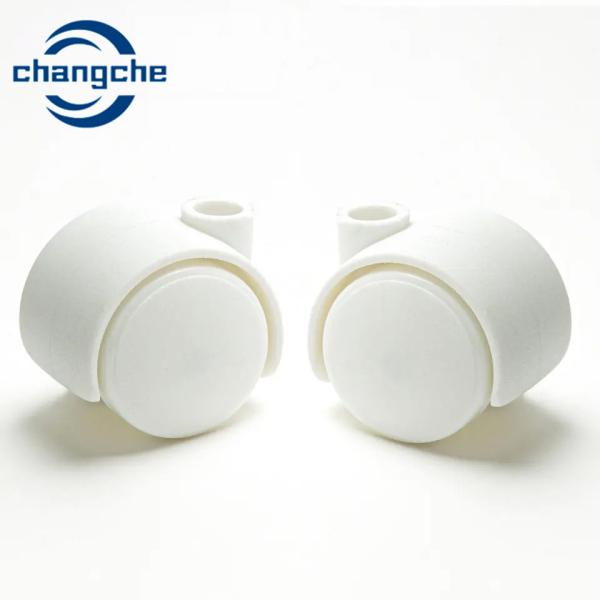 White Furniture Castors Wheels With 100mm Mounting Plate Plain Bearing Caster