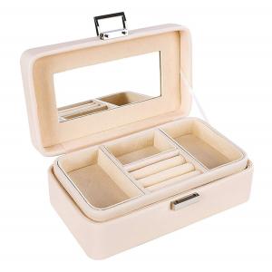 Wholesale Rigid Modern Jewelry Box 2 Layer Organizer Mirror Jewelry Storage Box 21x12x8 Cm from china suppliers