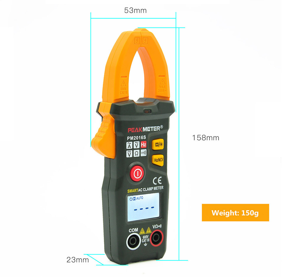 Digital Clamp Meter Multimeter With AC / DC Voltage , AC Current , Resistance , Frequency Detection