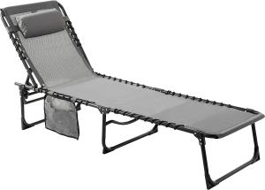 Wholesale Folding Outdoor Chaise Lounge Chair, 5-Position Adjustable Beach, Sunbathing, Patio, Pool, Lawn, Lay Flat Portable from china suppliers