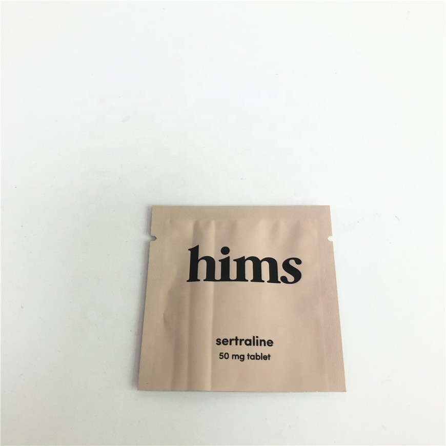 Custom Plastic Mylar Pill Packaging Sachet Three Side Sealed Bag For Cosmetics Sample Packaging