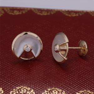 Wholesale Xs Model Yellow Gold Amulette De Earrings Stud With White Mother Of Pearl from china suppliers