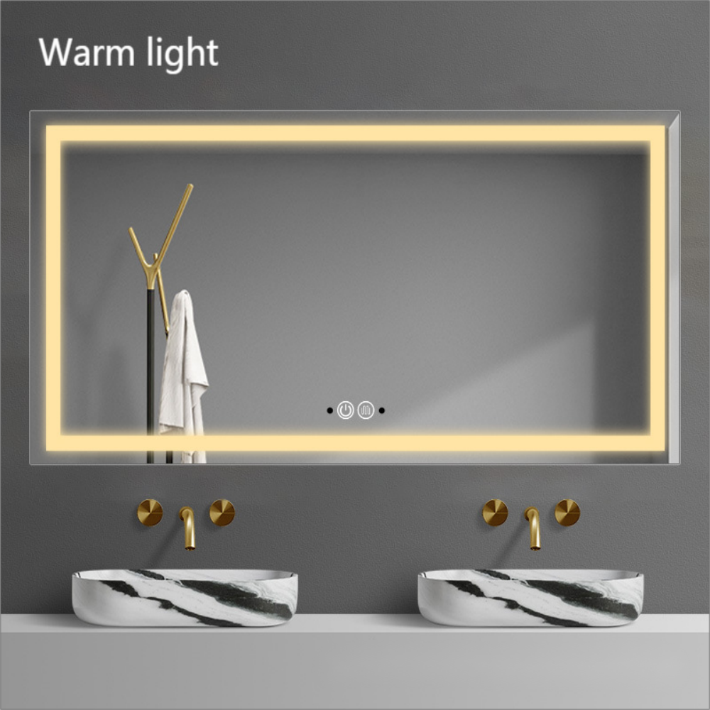 Glass Mirror LED Light Bathroom Mirror for Luxury Salon Bedroom Living Room Home Decor
