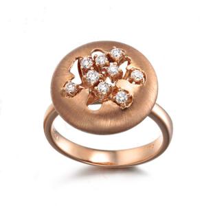 Wholesale 18K Rose Gold Daimonds Fastener Shape Wedding Ring for Women Gift (GDR006) from china suppliers