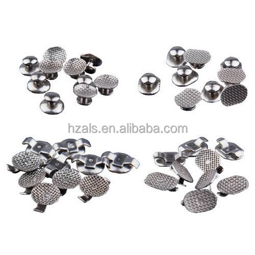 Customized Orthodontic Materials Steel Round Button and Chain Lingual Buttons with Cleat Double Wing