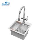 15x15x9cm Single Bowl Handmade House Kitchen Sink With Faucet Stainless Steel