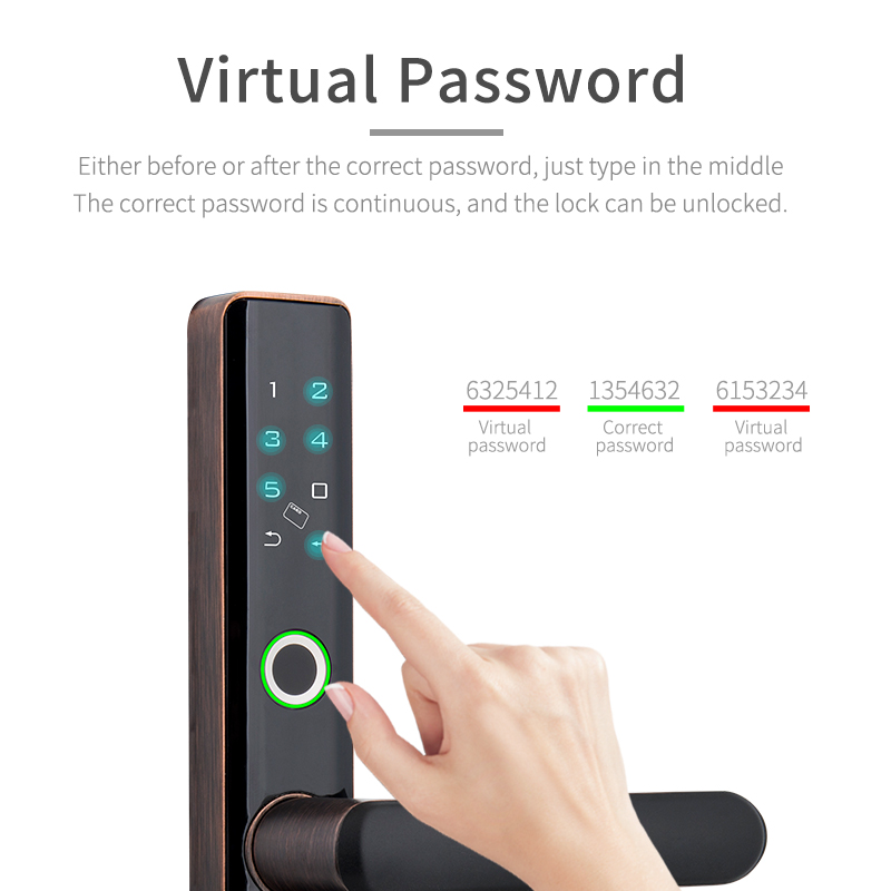 Zinc Alloy Tuya Magnetic Door Lock With Card Reader Fingerprint Sensor