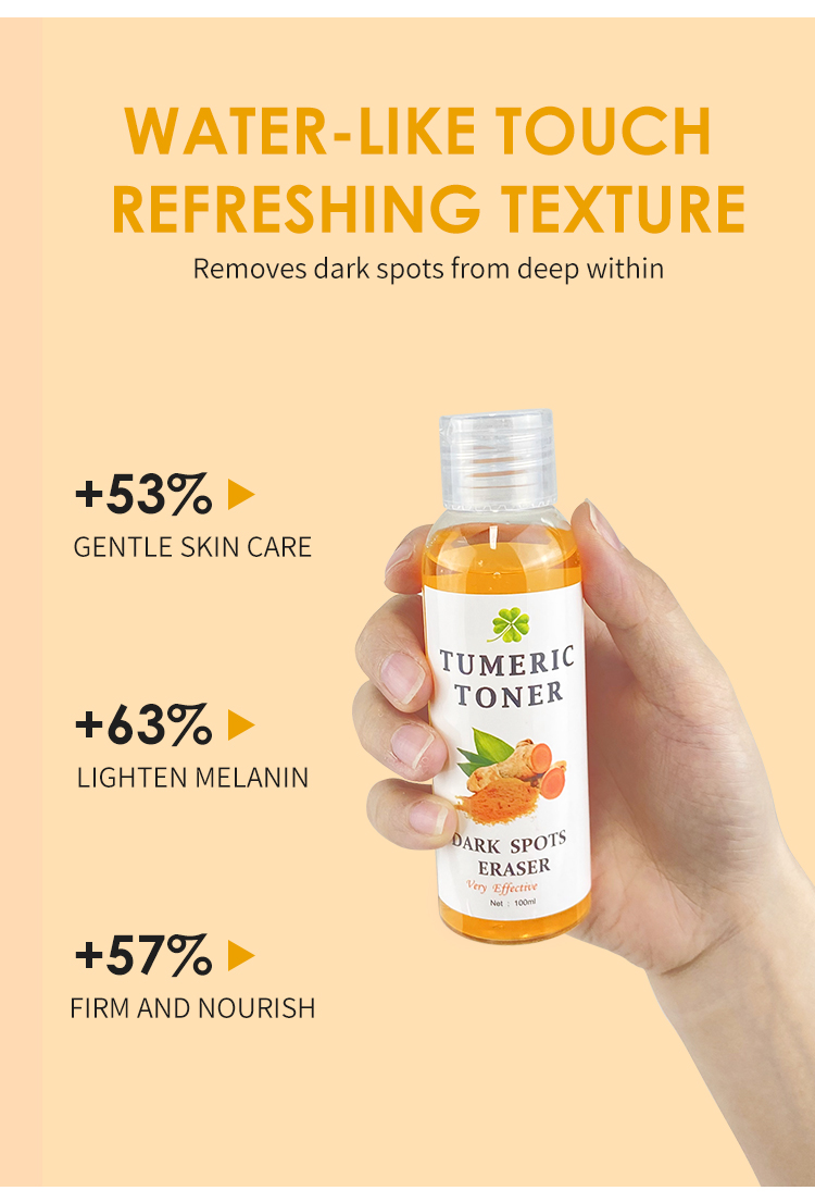 Wholesale Moisture Whitening Turmeric Toner Safety Effective Anti-acne Brightening Firming Skin Corrector Face Skin