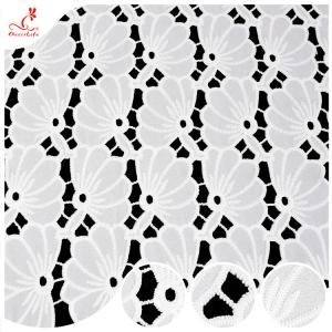 Wholesale Collection Polyester Charming lace Holes Florals Embroidery Guipure Lace Fabric from china suppliers