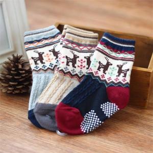 Wholesale Novelty customized cartoon christmas deer design cozy cotton terry socks for baby from china suppliers
