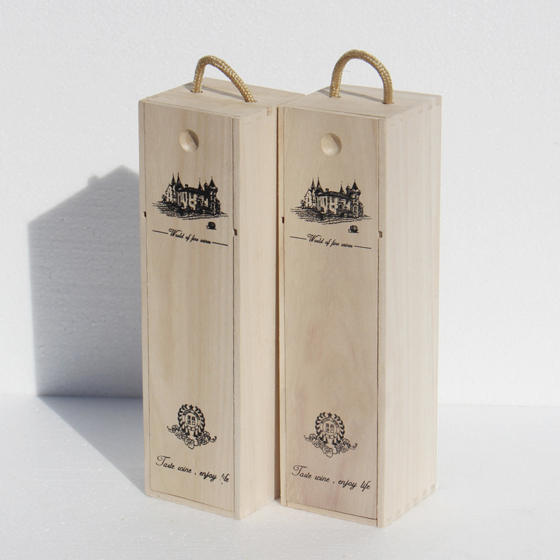 Single Bottle Craft Wine Bottle Box Wooden Red Wine Box