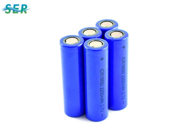 Long Cycle Life Lithium Ion Battery 18650 3.7V 2200mah Rechargeable ICR18650