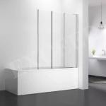 5mm Tempered Clear Glass Shower Enclosure 3 Fold Hinged Bathtub Screen