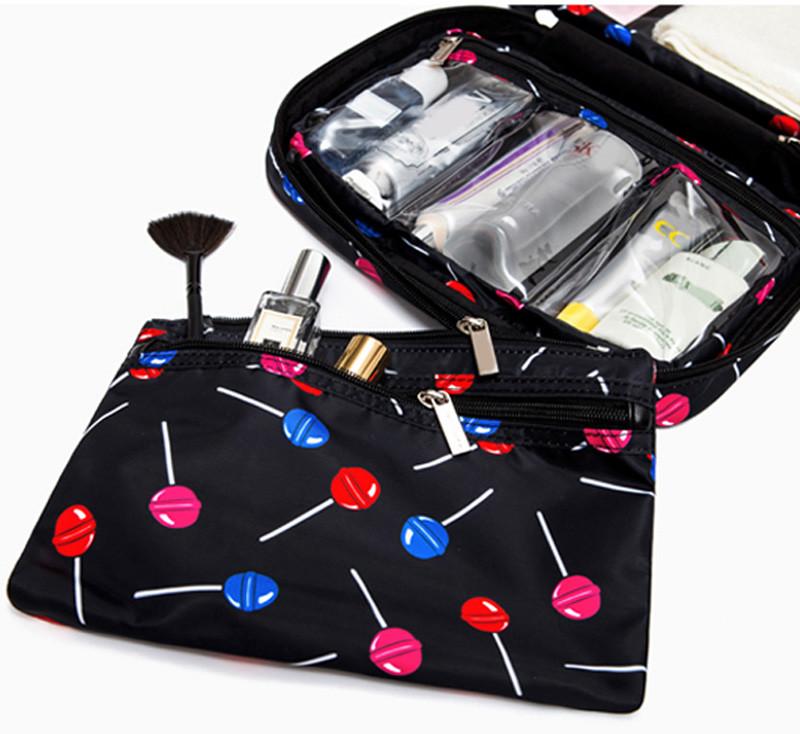 Black Folding Portable Travel Cosmetic Hanging Toiletry Bag