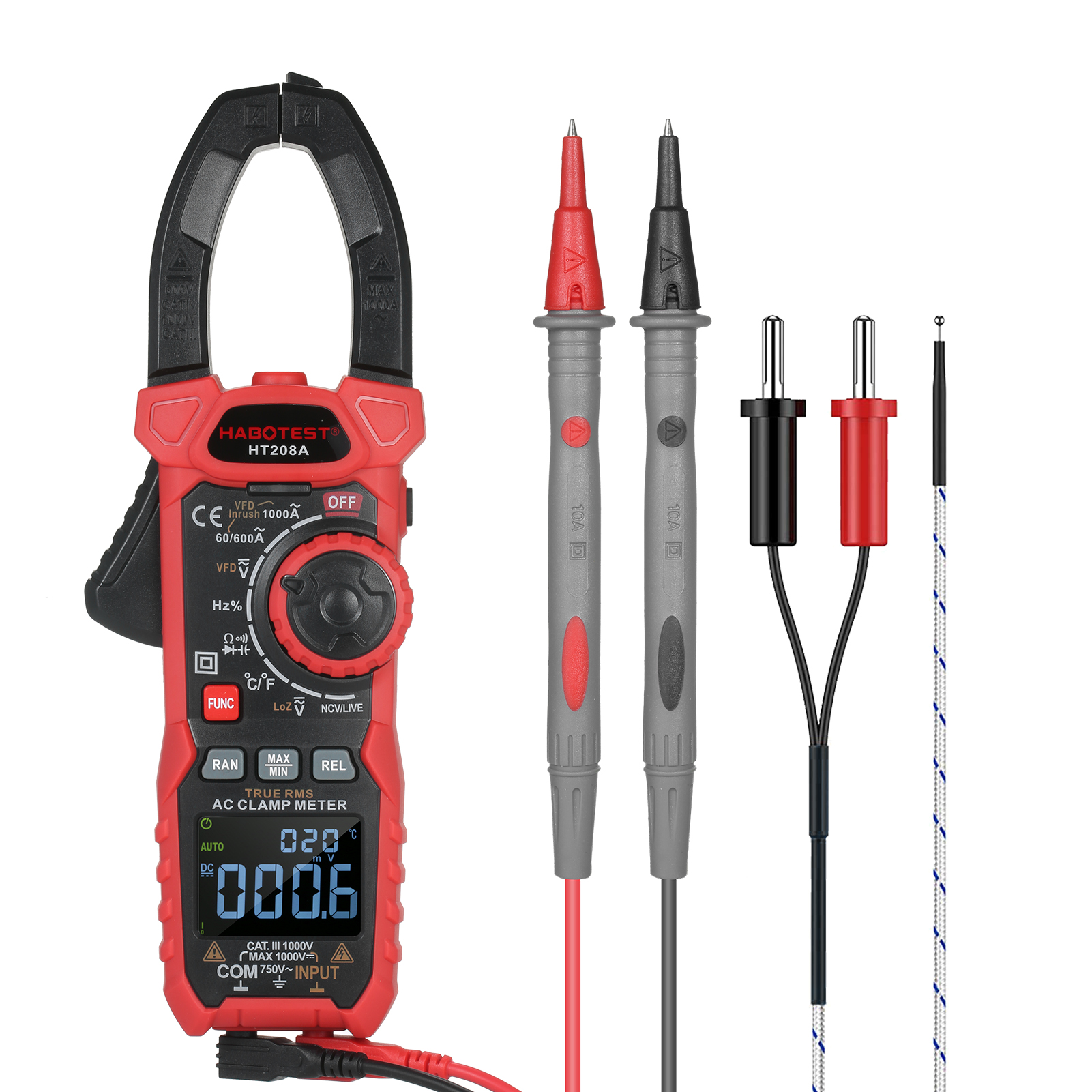 1000V DC AC Clamp Meter , 1000A Current Clamp Meters