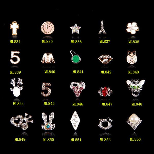 Rose Gold Color Fashion Alloy Jewelry 3D DIY Rhinestone Nail Art Glitters Slices