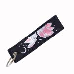 Fox Fashion Trinkets Double Sided Embroidered Key Chain Metal Ring Key Chain