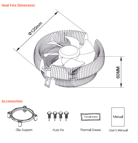 2500RPM 2.4W External PC Fan For Computer Cooling 90X90X25MM