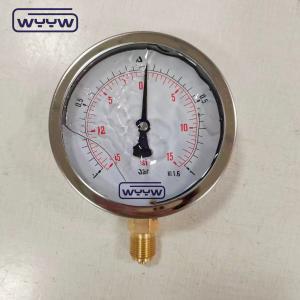 Wholesale SS304 Case Compound Gauge Pressure Gauge Radial Direction -1-1bar -15-15psi 100mm Oil Filling from china suppliers