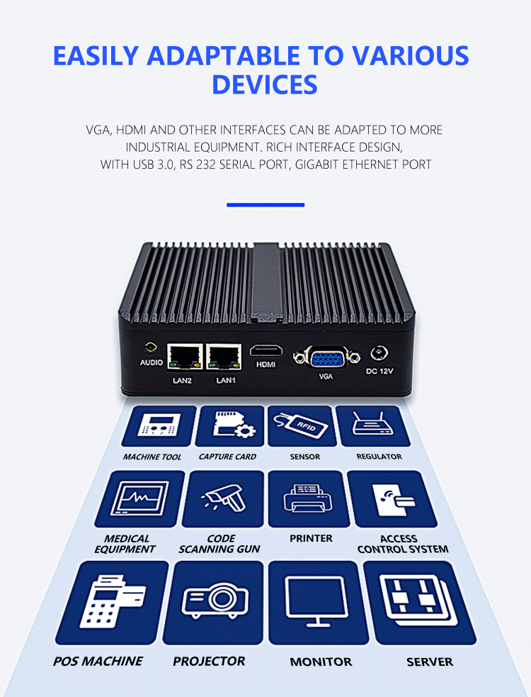 Wpna Small Desktop Computer With N2940 Processor , Win10 Fanless mini pc computer
