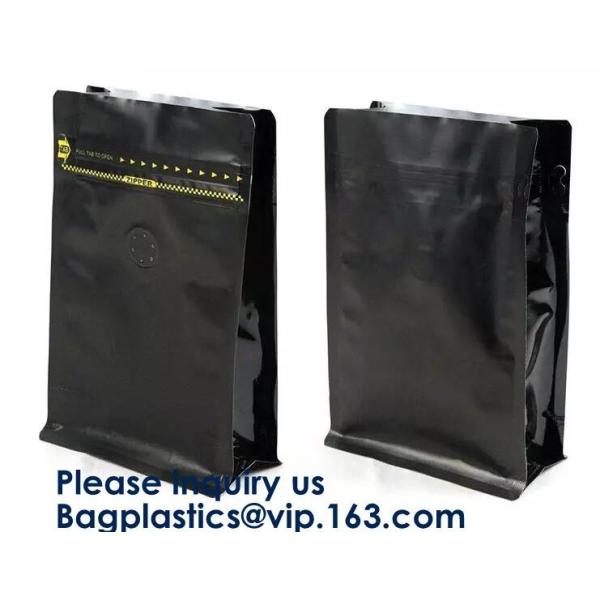 Oxo-Degradable stand up pouches Coffee Bags Stand Up Pouch With Valve Side Gusset Bag with Valve Flat Bottom Pouch with