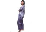 Print Satin Inside Brushed Ladies Satin Pyjamas , Warmest Women's Winter Pajamas