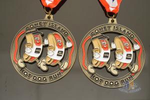 Wholesale Hot Dog Running Custom Sports Medals Antique Gold Plating Size 50.8*3mm from china suppliers