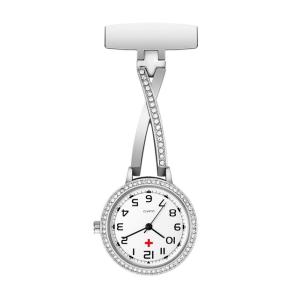 Wholesale Diamond Nurse Watch Simple Medical Chest Watch Clip Buckle High-Quality Japanese PC21S Movt from china suppliers
