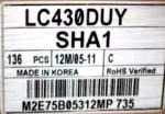 Lg 43 Inch Tv Panel RGB Curved 1920X1080 12V LC430DUY-SHA1