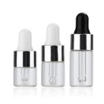 Transparent Rose Gold Glass Dropper Bottle 1ml 2ml 3ml 5ml Essential Oil Sample