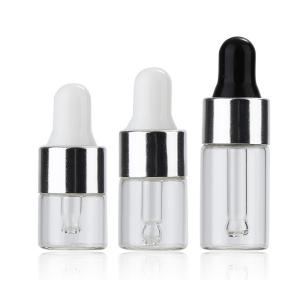 Wholesale Transparent Rose Gold Glass Dropper Bottle 1ml 2ml 3ml 5ml Essential Oil Sample Trial from china suppliers