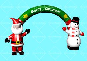 Wholesale Outdoor King 420D Inflatable Merry Christmas Arches Santa Claus Snowman Nylon Fabric from china suppliers