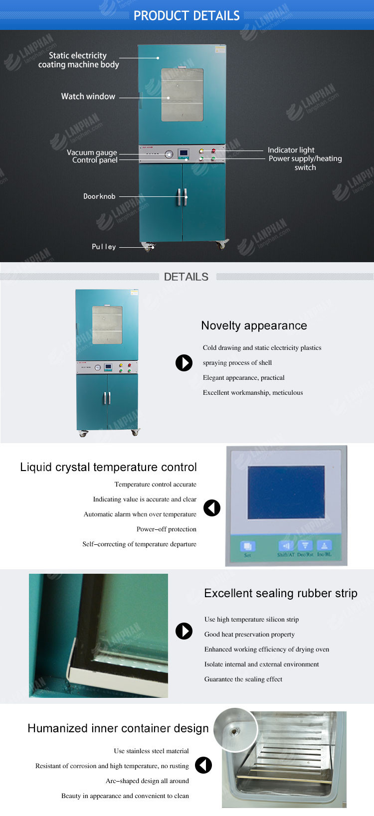 Decomposed 400W Vacuum Drying Oven For Biological Products