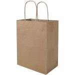 100gsm Square Bottom Greaseproof Brown Kraft Paper Grocery Bags Bulk For Food