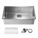 18 Gauge 16 Gauge Undermount Satin Stainless Steel Sink Zero Radius