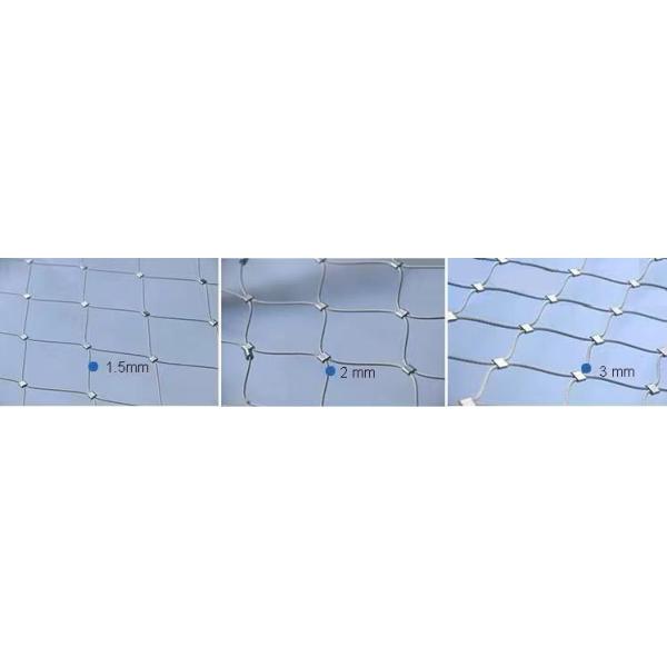 Custom 316 Grade Wire Rope Mesh 60 Eye Size Stainless Steel Systems