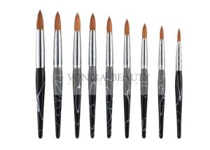 Wholesale Black Marble Nature Nail Art Brush With Beautiful Carved Ferrule And Nature Wood Handle from china suppliers